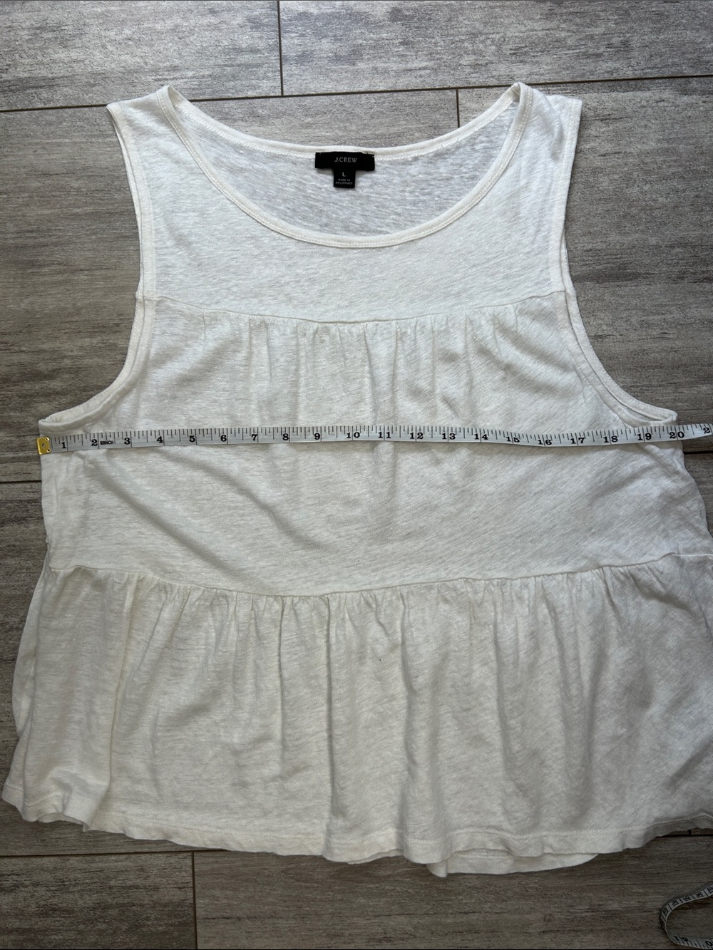 J. Crew Linen Navy Tassel-Hem Tank & Linen White Tiered Tank Duo - Picture 6 of 13